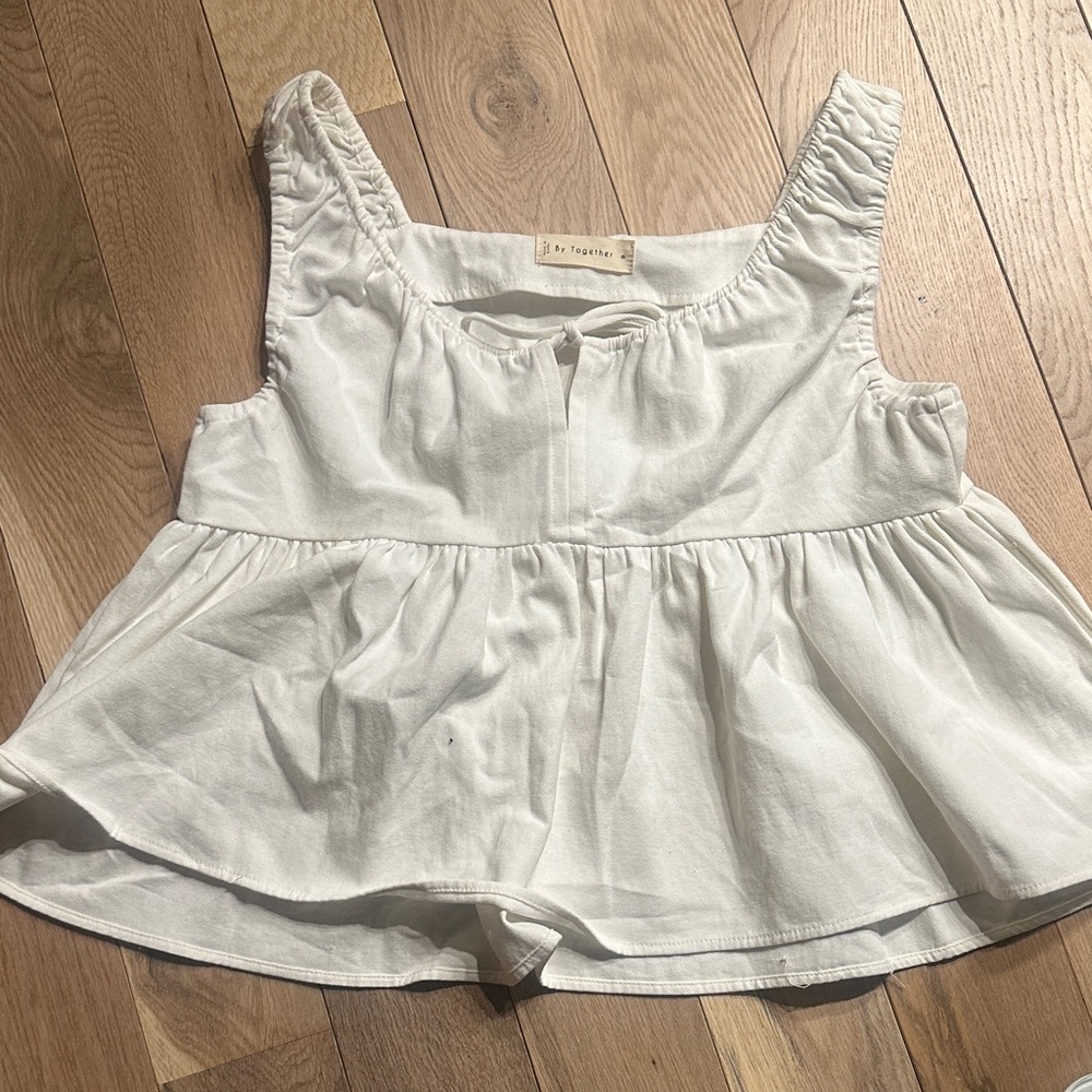 Together White Peplum Tank Top